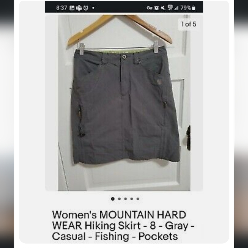 MOUNTAIN HARD WEAR Hiking Skirt - 8 - Gray - Pockets- fish hike